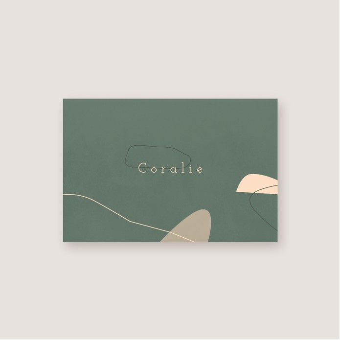 Geboortekaartje stijlvol met organische vormen • A6 postkaart • CORALIE
