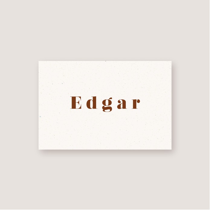 Geboortekaartje minimalistische naam • A6 postkaart • EDGAR