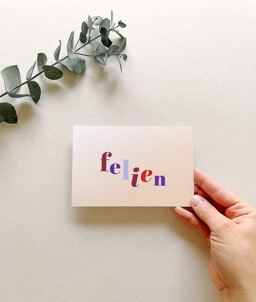 Geboortekaartje gradient achtergrond • A6 postkaart • FELIEN