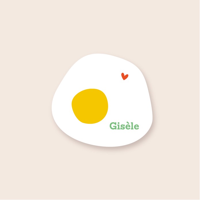 Geboortekaartje spiegelei • speciale vorm • GISELE